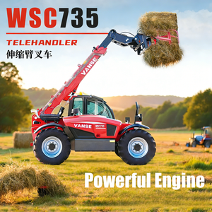 WSC735 Telescopic Handler <span class=keywords><strong>Wheel</strong></span> <span class=keywords><strong>Loader</strong></span> Diesel Berkualitas Tinggi 4WD untuk Konstruksi, Pertanian & Penanganan Material - Product Image 2