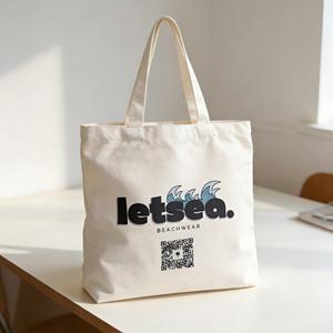 Eco-Friendly Custom Vacation Travel Souvenir Medium <b>Canvas</b> <b>Tote</b> Bag Reusable Shopping Bag Promotional Gift - Product Image 1