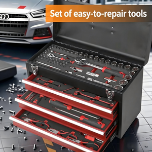 Hi-Spec <b>Tool</b> <b>Box</b> 4 Drawer Iron Painted Lockable Household Storage Repair Kit - Product Image 5