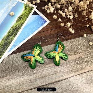 Boucles d'oreilles tissées Boucles d'oreilles géométriques tressées en fibre de coco faites à la main pour femmes Uionen 1079 - Product Image 6