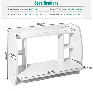 Bureau d'ordinateur <span class=keywords><strong>portable</strong></span> mural multifonction blanc flottant pour l'étude - Product Image 3
