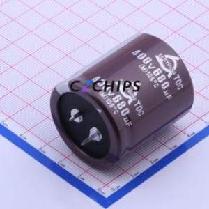 ตัวเก็บประจุอิเล็กโทรไลต์อะลูมิเนียมแบบ Snap-in รุ่น TDC400V680M35*40 ชนิด Through hole (THT) ขนาด D35xL40 มม. 680uF 20% 400V ขา 10 มม. - Product Image 1