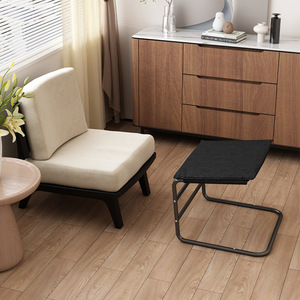 Modern Metal Footrest <b>Stool</b> 48x40x47.5Cm Black Lightweight Home <b>Office</b> Use - Product Image 1