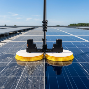 Robot de nettoyage de panneaux solaires à double tête télescopique, machine de lavage de panneaux photovoltaïques, kit de nettoyage électrique à alimentation en eau, outil de nettoyage - Product Image 6