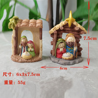 Vente en gros de nativité de Noël Figurines de berceau de Noël créatives Ornements de crèche de Nativité Cadeaux de fête Produit transfrontalier