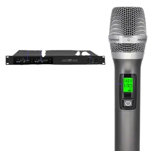 ERZHEN OEM Professional Handheld Teaching Microphone for Conference Use Wireless Microphone with Adjustable 2 Channels