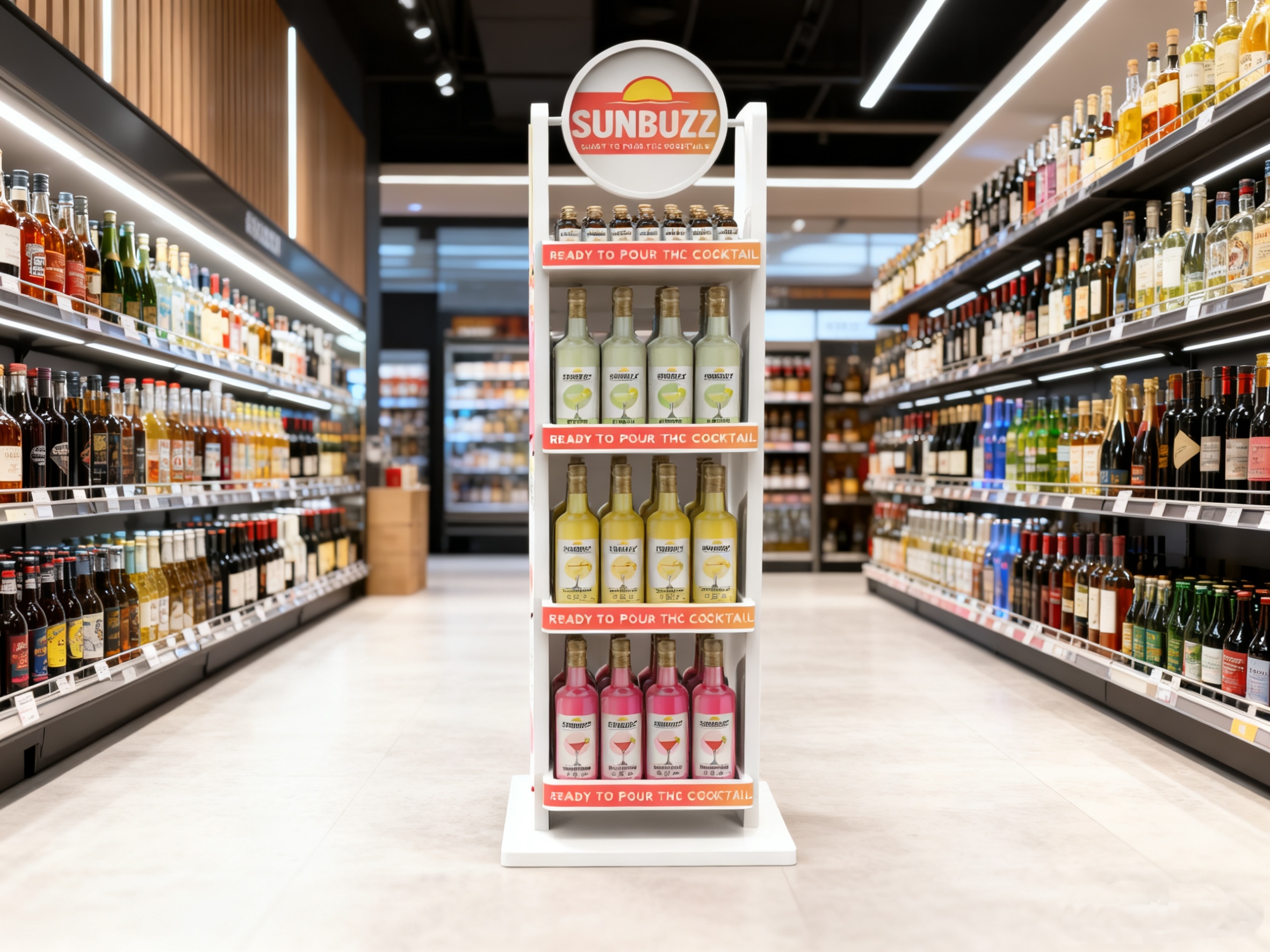 Wholesale Customized Adjustable Wine Beverage Display Rack Multi Tier Structure for Retail Stores Supermarket Floor Standing OEM — view 5