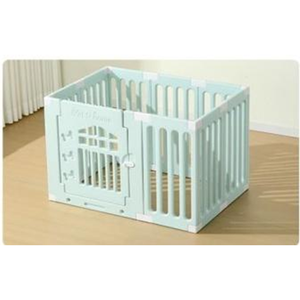 Parque de juegos para perros de HDPE y acrílico, fresco, dulce, de ocio, con empalmes libres, ajustable, seguro, con ruedas móviles, pequeño, impermeable - Product Image 1