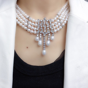 Collar de Perlas Reales de Lujo al por Mayor, Estilo Audrey Hepburn, Joyería Elegante para Novias, Bodas, Galas y Fiestas Nocturnas - Product Image 5