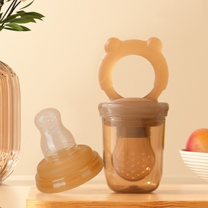 เครื่องใช้บนโต๊ะอาหารสำหรับเด็กทารกและเด็กเล็กอาหารเสริมผลไม้กัดซิลิโคนแบบตาข่ายเต็มถุง - Product Image 3