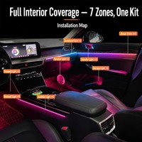 Kit d'éclairage d'ambiance LED en acrylique pour voiture, effet cascade dynamique et ciel étoilé, bande décorative intérieure, logo personnalisé OEM