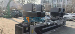 เครื่องเชื่อมแบบไร้รอยต่ออัตโนมัติ E-WORLD 4 หัว ควบคุมด้วย PLC สำหรับเครื่องจักรผลิตประตูหน้าต่างอลูมิเนียม - Product Image 3