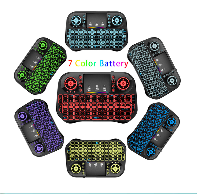 Wholesale 2.4G Wireless BT Keyboard I10 Air Mouse 7 Color Mini Backlit USB Interface Keyboard Mouse with Touchpad New Product