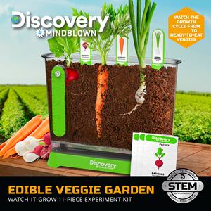 Kit de jardinage comestible DIY Discovery Watch-It-Grow pour enfants de 6 ans <span class=keywords><strong>et</strong></span> plus – Cultivez des carottes, des radis <span class=keywords><strong>et</strong></span> des oignons – Jouet scientifique STEM – 11 pièces - Product Image 3