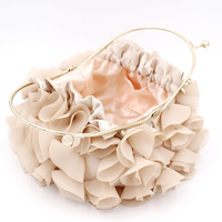 Pour la mariée de haute qualité mariage demoiselle d'honneur mode Satin soirée pochette sac à main chaîne sangle fermeture magnétique Durable 2