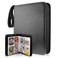 Album en cuir avec logo personnalisé, 4 pochettes, 400 cartes, imperméable, en cuir PU, pour collection de cartes de baseball/cartes animées, cartes à collectionner