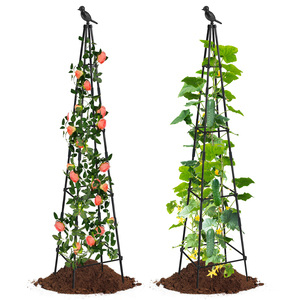 4-Layer Obelisk Plastic Trellis Antirust Black 165cm Home Garden <b>Ornament</b> Stand Potted <b>Plants</b> Climbing Vegetables Vines - Product Image 3