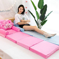 Sofá plegable de 2 capas para niños, silla de descanso con respaldo, asiento de suelo de felpa, esterilla de siesta, cama de día tapizada, sofá cama con tapa abierta