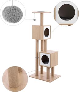 <b>Cat</b> Tree <b>Cat</b> Tower for Indoor Modern Wood Condo with <b>Scratching</b> <b>Post</b> for <b>Large</b> <b>Cats</b> Climbing - Product Image 3