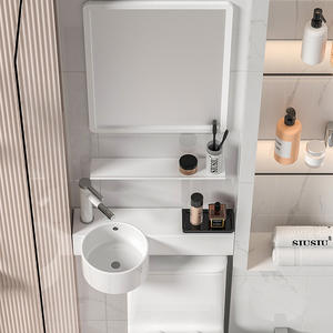 Lavabo à <span class=keywords><strong>main</strong></span> en céramique blanche européenne Prix Vanité moderne Lavabo de salle de bain mural simple pour hôtel villa - Product Image 4