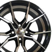 Jantes en alliage JUWA 14x5.5 ET35 CB73.1 PCD4x100 Noir Anneau intérieur bleu Multi-rayons Ajustement universel Nouvelles roues de voiture de tourisme