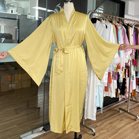 Robe Kimono Longue en Soie Satinée de Luxe, Manches Larges, Douce et Lisse, Robe de Nuit de Mariée pour Femme, Grande Taille, Peignoir de Matin Sexy