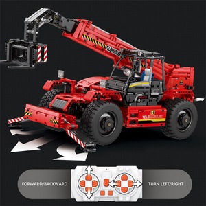 MOC Remote Control Telescopic Boom Forklift <b>Model</b> Toy Educational DIY Construction Set <b>Building</b> Bricks Mechanical Engineering - Product Image 3