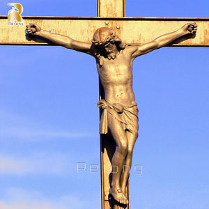 Высококачественная уличная бронзовая скульптура Иисуса и креста в натуральную величину, статуя распятия от RELONG - Product Image 2