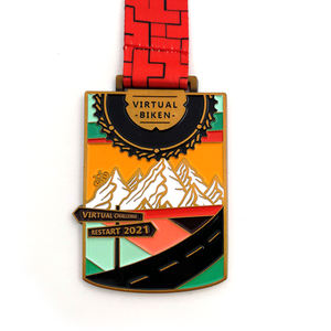 Campione Gratuito Medaglia Personalizzata per Gara di Mountain Bike Dorata - Product Image 5