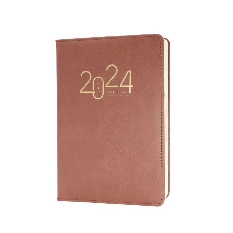 Private Label Journals And Planners Hot Stamping PU Leather Cover Weekly Monthly Planner Journal Notebook