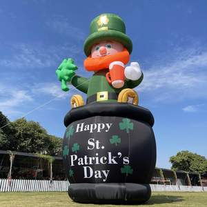 Гигантский 26FT, день Патрика, надувные наружные украшения, стоящий надувной Лепрекон с мощной воздуходувкой для праздничного газона - Product Image 5
