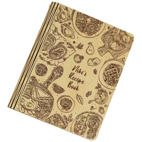 OEM Gravé au laser A5 Livre de cuisine vierge en bois Restaurant Menu O Ring Cahier de recettes Personnalisé Personnalisé Livre de recettes en bois