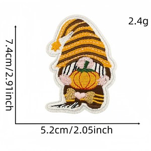 Nouveaux patchs thermocollants en tissu transfrontaliers pour Thanksgiving, décorations de fête avec dindes, citrouilles et motifs de récolte d'automne, pour vêtements - Product Image 2
