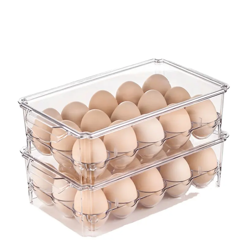 Kühlschrank Egg Box Organizer Küche Küche Ei Lagerung Rechteckige Box Obst Gemüse Keeper