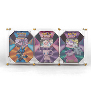 Boîte d'affichage <span class=keywords><strong>Pokemon</strong></span> en étain, boîtier personnalisé avec couvercle magnétique, rehausseur en acrylique avec vis, boîte de protection avec closure - Product Image 6