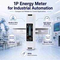 Compteur d'énergie monophasé compact Modbus 100A sur rail DIN, Modbus direct pour boîtier de commande industriel