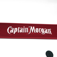 Tapis anti-gouttes de bar promotionnel en PVC souple écologique Captain Morgan, avec logo personnalisé en relief