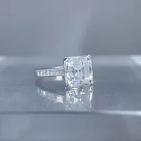 Bague en argent sterling 925 de la marque MuShan, avec moissanite couleur D, bague de présentation pour l'épouse, plaquée or 18 carats, bagues fines brevetées MST
