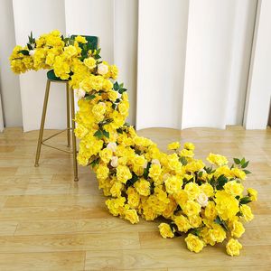 Flor <span class=keywords><strong>de</strong></span> Seda Amarilla <span class=keywords><strong>en</strong></span> Oferta, Flor Artificial <span class=keywords><strong>para</strong></span> Decoración <span class=keywords><strong>de</strong></span> Bodas, Fiestas, Hoteles, Fondo <span class=keywords><strong>de</strong></span> Pared, Adorno <span class=keywords><strong>para</strong></span> Camino <span class=keywords><strong>de</strong></span> <span class=keywords><strong>Mesa</strong></span> - Product Image 4