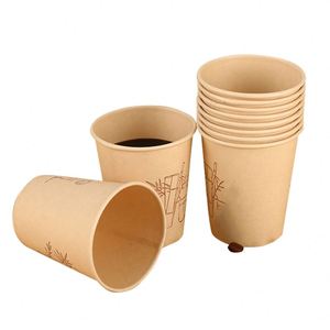 Gobelets en pulpe de bambou à paroi simple pour mariage, biodégradables, en carton et papier kraft, 100ml, 300ml, 600ml - Product Image 3