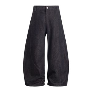 <span class=keywords><strong>Jeans</strong></span> Unisex Stile Americano <span class=keywords><strong>di</strong></span> Tendenza High Street a Taglio Curvo in Denim Grezzo Traspirante dalla Vestibilità Ampia <span class=keywords><strong>Pantaloni</strong></span> <span class=keywords><strong>Lunghi</strong></span> da Uomo a Tinta Unita - Product Image 2