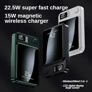 Batterie <span class=keywords><strong>externe</strong></span> magnétique 10000 mAh avec <span class=keywords><strong>chargeur</strong></span> sans fil rapide portable pour Xiaomi, iPhone, <span class=keywords><strong>Huawei</strong></span>, Samsung - Product Image 3