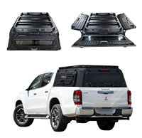 Cubierta Plegable de Acero Galvanizado y Aluminio de 3 Puertas para Camioneta Mitsubishi L200 de 5 pies, Impermeable, Sin Perforación, con Cierre
