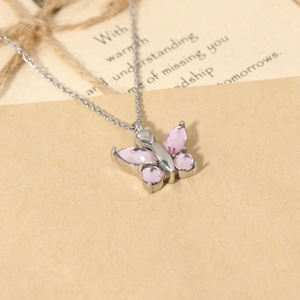 Popüler zirkon kelebek kül tutucu anıt kremasyon Urn kolye kolye için Pet/insan külleri - Product Image 3