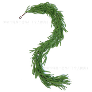 Guirlande de Noël artificielle en pin vert réaliste, décoration hivernale pour escalier et usage intérieur - Product Image 5