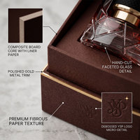 Boîte à double porte marron foncé personnalisable avec logo, conteneur rigide premium avec accent doré pour coffret de parfums de niche en gros