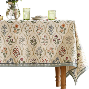 Direct Manufacturer Custom Tablecloths Linen Tablecloth Flower Rectangle <b>Round</b> <b>Table</b> Cloth Embroidered Tablecloth With Tassel - Product Image 4