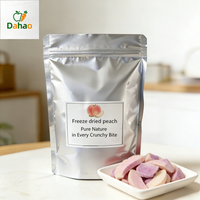 Pépites de pêche rose lyophilisées en vrac, fruits secs croustillants, pêche lyophilisée pour la décoration de gâteaux et de desserts