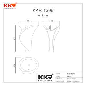 Lavabo bagno A Forma di Fiore Freestanding Bacino Superficie Solida Pietra In Piedi <span class=keywords><strong>Lavello</strong></span> - Product Image 2