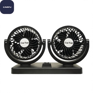 CARFU Double <b>Head</b> Adjustable Usb Degree Rotating Usb Dc12v/24v Car Cooling <b>Fan</b> - Product Image 1